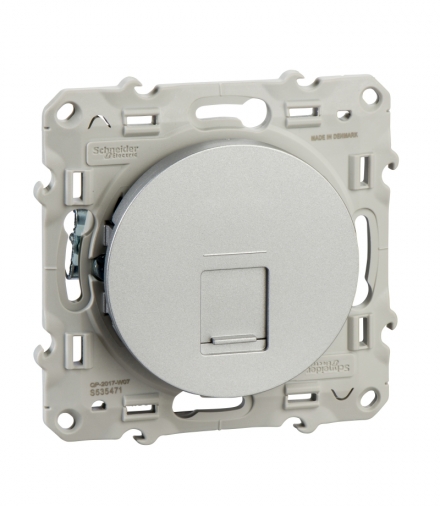 Odace Gniazdo komputerowe RJ45 kat.5e UTP aluminium Schneider S53D471