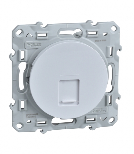 Odace Płytka centralna gniazda RJ45, biały Schneider S520400