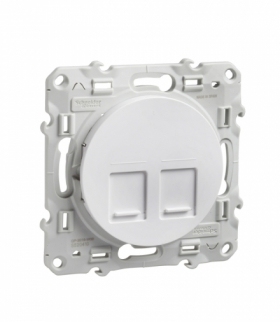 Odace Płytka centralna 2xRJ45 (fr) biały Schneider S520410