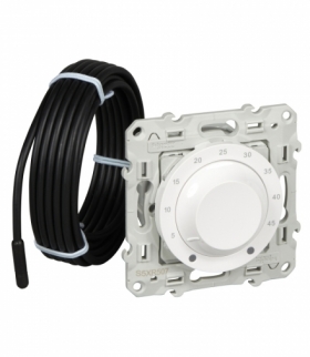 Odace Termostat obrotowy z czujnikiem podłogowym biały Schneider S520507