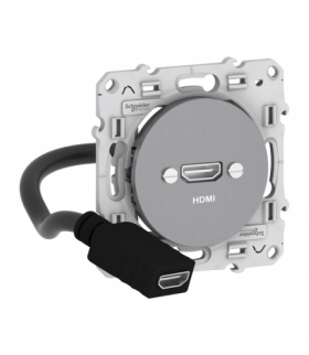 Odace Gniazdo HDMI, aluminium Schneider S530462