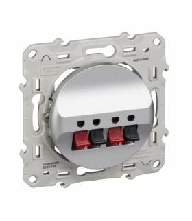 Odace Gniazdo głośnikowe podwójne, aluminium Schneider S530488