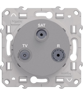 Odace Gniazdo R/TV/SAT końcowe, aluminium Schneider S530461