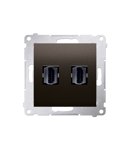 Gniazdo HDMI podwójne brąz mat, metalizowany DGHDMI2.01/46