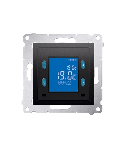 Regulator temperatury z wyświetlaczem (czujnik wewnętrzny) antracyt, metalizowany D75816.01/48