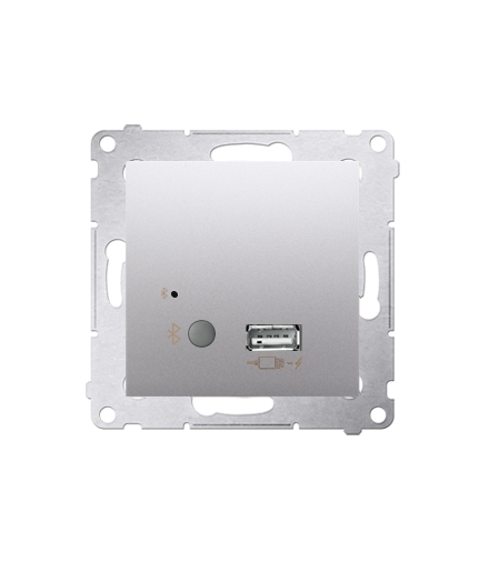 Odbiornik Bluetooth z ładowarką USB srebrny mat, metalizowany D7501385.01/43