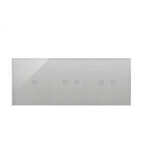 Panel dotykowy 3 moduły 1 pole dotykowe, 2 pola dotykowe poziome, 2 pola dotykowe poziome, srebrna mgła DSTR3122/71