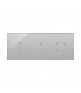 Panel dotykowy 3 moduły 2 pola dotykowe pionowe, 2 pola dotykowe pionowe, 4 pola dotykowe, srebrna mgła DSTR3334/71