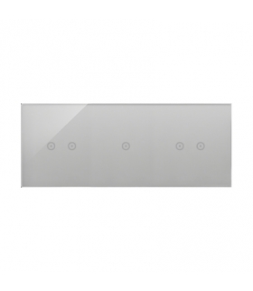 Panel dotykowy 3 moduły 2 pola dotykowe poziome, 1 pole dotykowe, 2 pola dotykowe poziome, srebrna mgła DSTR3212/71