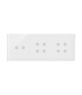 Panel dotykowy 3 moduły 2 pola dotykowe poziome, 4 pola dotykowe, 4 pola dotykowe, biała perła DSTR3244/70