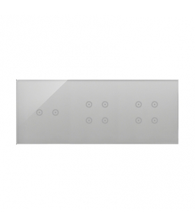 Panel dotykowy 3 moduły 2 pola dotykowe poziome, 4 pola dotykowe, 4 pola dotykowe, srebrna mgła DSTR3244/71