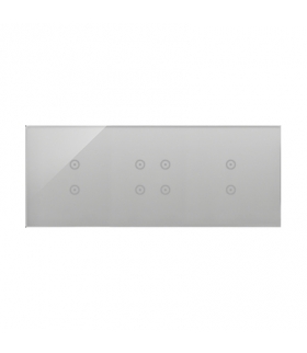 Panel dotykowy 3 moduły 2 pola dotykowe pionowe, 4 pola dotykowe, 2 pola dotykowe pionowe, srebrna mgła DSTR3343/71