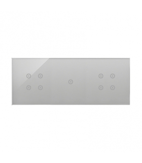 Panel dotykowy 3 moduły 4 pola dotykowe, 1 pole dotykowe, 4 pola dotykowe, srebrna mgła DSTR3414/71