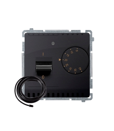 Regulator temperatury z czujnikiem zewnętrzym (sonda) grafit mat, metalizowany BMRT10ZS.02/28