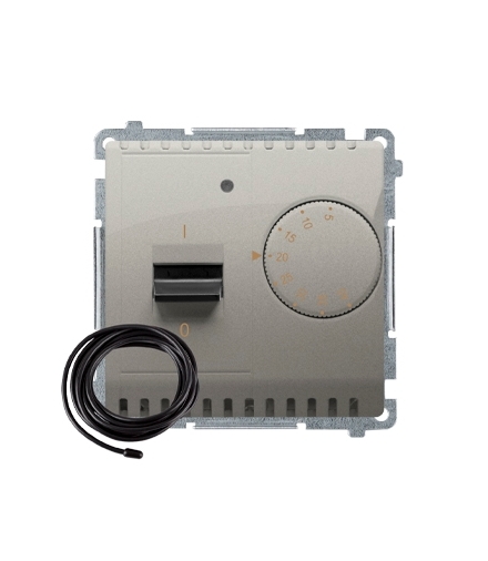 Regulator temperatury z czujnikiem zewnętrzym (sonda) satynowy, metalizowany BMRT10ZS.02/29