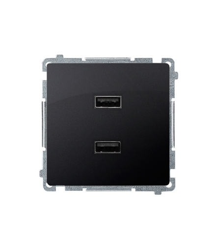 Ładowarka USB podwójna grafit mat, metalizowany BMC2USB.01/28