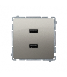 Ładowarka USB podwójna satynowy, metalizowany BMC2USB.01/29