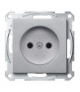 Gniazdo wtykowe bez uziemienia, z przesłoną, zaciski śrub., alu, Sys M