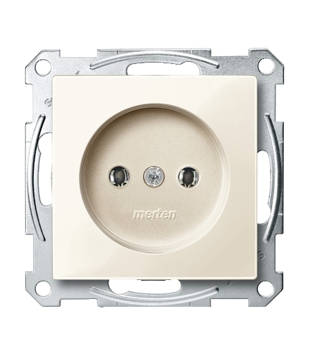 Gniazdo wtykowe bez uziemienia, zaciski śrubowe, kremowy, połysk, system M