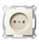 Gniazdo wtykowe bez uziemienia, zaciski śrubowe, kremowy, połysk, system M