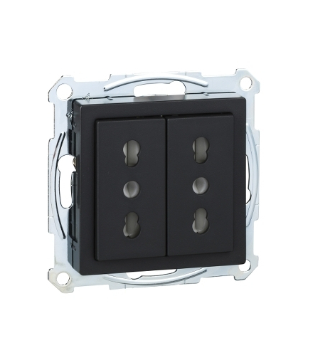 Gniazdo zasilające włoskie System M antracytowe