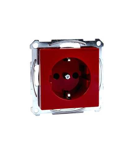 Merten Gniazdo schuko z przesłonami, System M, rubinowe