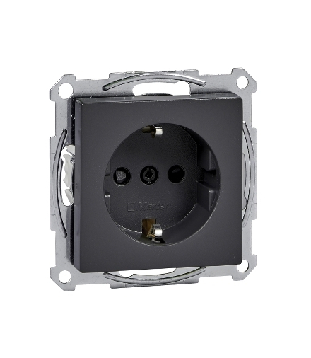 Merten Gniazdo schuko z przesłonami, antracytowe, SYS. M