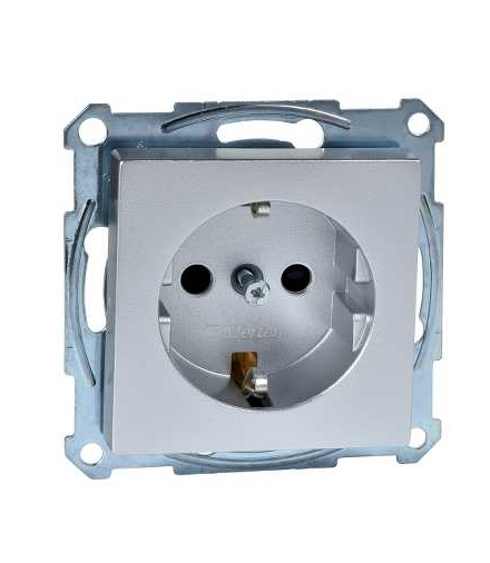 Merten Gniazdo schuko z przesłonami, aluminium SYS. M