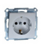 Merten Gniazdo schuko z przesłonami, aluminium SYS. M