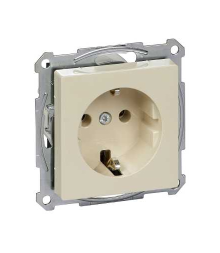 Merten Gniazdo wtykowe SCHUKO, zaciski bezśrubowe, kremowy, połysk, system M