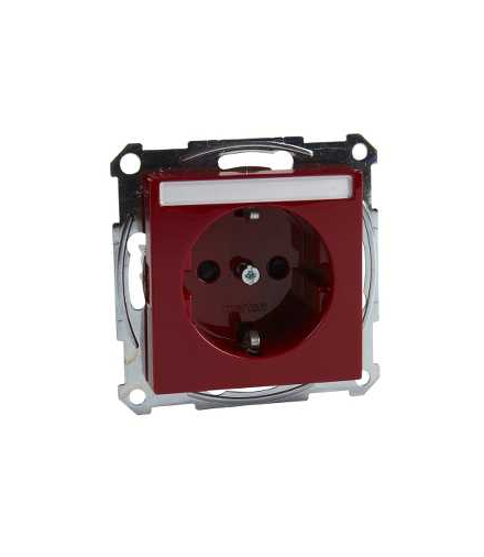 Gniazdo wtykowe SCHUKO z polem opisowym i przesłoną, b.śrub., rubinowy, Sys M