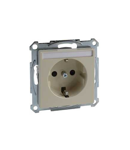 Merten Gniazdo wtykowe SCHUKO z polem opisowym i przesłoną, b.śrub., K, P, Sys M