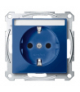 Merten Gniazdo wtykowe SCHUKO z polem opisowym i przesłoną, b.śrub., niebieski, Sys M