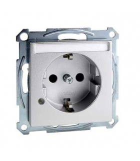 Merten Gniazdo wtyk. SCHUKO p.opis., sygn. zał. przesł., b.śrub., aluminium, Sys M