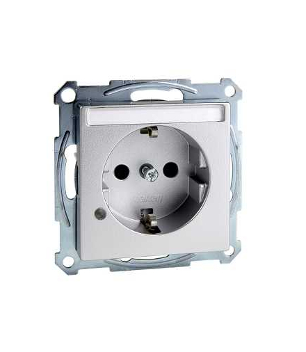 Merten Gniazdo wtyk. SCHUKO p.opis., sygn. zał. przesł., b.śrub., aluminium, Sys M