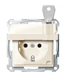 Merten Gniazdo wtykowe SCHUKO z klapką i przesłoną, różne blokady, b.śrub., K, P, Sys M