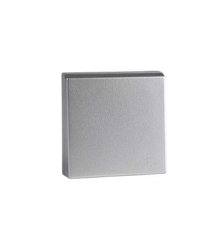 Merten System M, płytka centralna gniazda 2P+PE schuko z klapką, aluminiowy