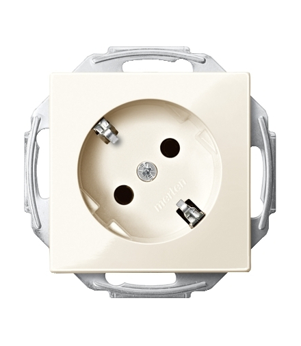 Merten Gniazdo wtykowe SCHUKO 45° z przesłoną, b.śrub., K, P, Sys M