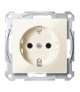 Merten Gniazdo wtykowe SCHUKO, z przesłoną, zaciski śrubowe, kremowy, połysk, system M