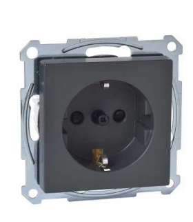 Merten Gniazdo wtykowe SCHUKO, z przesłoną, zaciski śrubowe, antracyt, system M