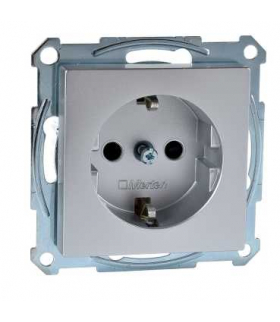 Merten Gniazdo wtykowe SCHUKO, z przesłoną, zaciski śrubowe, aluminium, system M