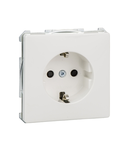 Merten Gniazdo schuko z przesłonami, zaciski śrubowe, biały SYS. D.