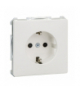 Merten Gniazdo schuko z przesłonami, zaciski śrubowe, biały SYS. D.