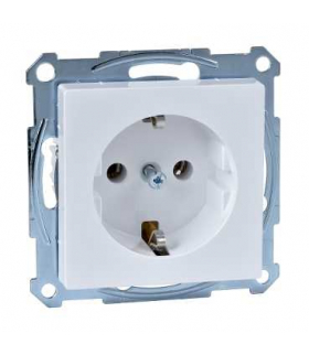 Merten Gniazdo wtykowe SCHUKO, zaciski śrubowe, biały active, połysk, system M