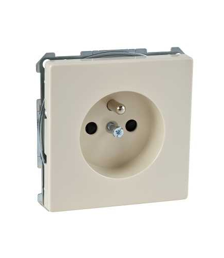 Merten Gniazdo z uziemieniem i przesłonami Z BEZ. Kremowy S.D.