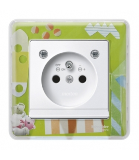 Merten Gniazdo wtyk. z uziem., z sygn. i LED, przesł. b.śrub., B.P, P, Sys M
