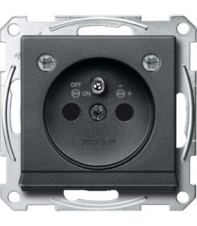 Merten Gniazdo wtyk. z uziem., z sygn. i LED, przesł. b.śrub., antracyt, Sys M