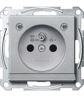 Merten Gniazdo wtyk. z uziem., z sygn. i LED, przesł. b.śrub., aluminium, Sys M