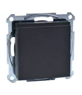 Merten Gniazdo wtykowe z uziemieniem i klapką, z przesłoną, b.śrub., antracyt, Sys M