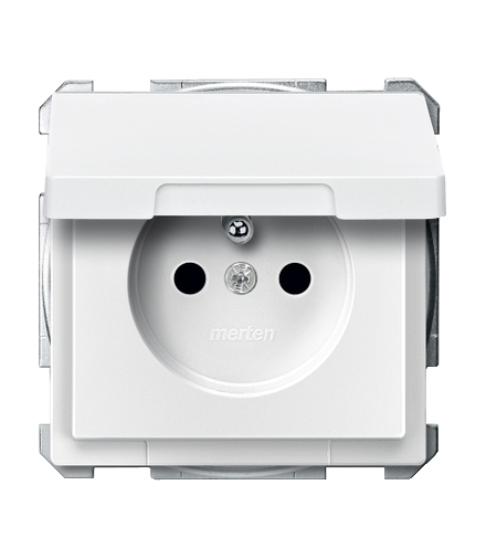 Merten Gniazdo z uziemieniem i przesłonami Z BEZ.Z KL.B.P.S.D.